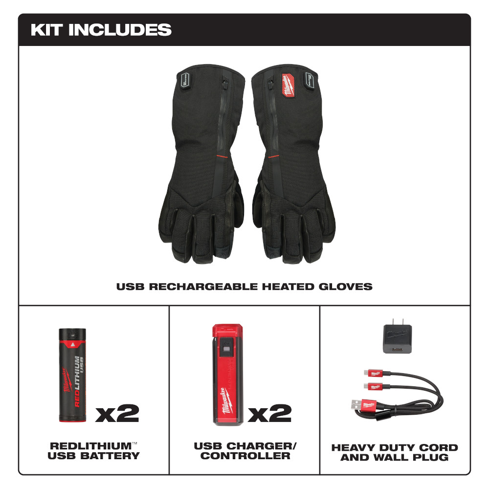 Milwaukee REDLITHIUM USB Heated Gloves from GME Supply